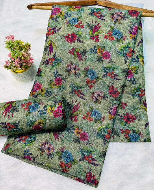 Unstitched Premium Dhanak 2PC Suit Fabric - 0013